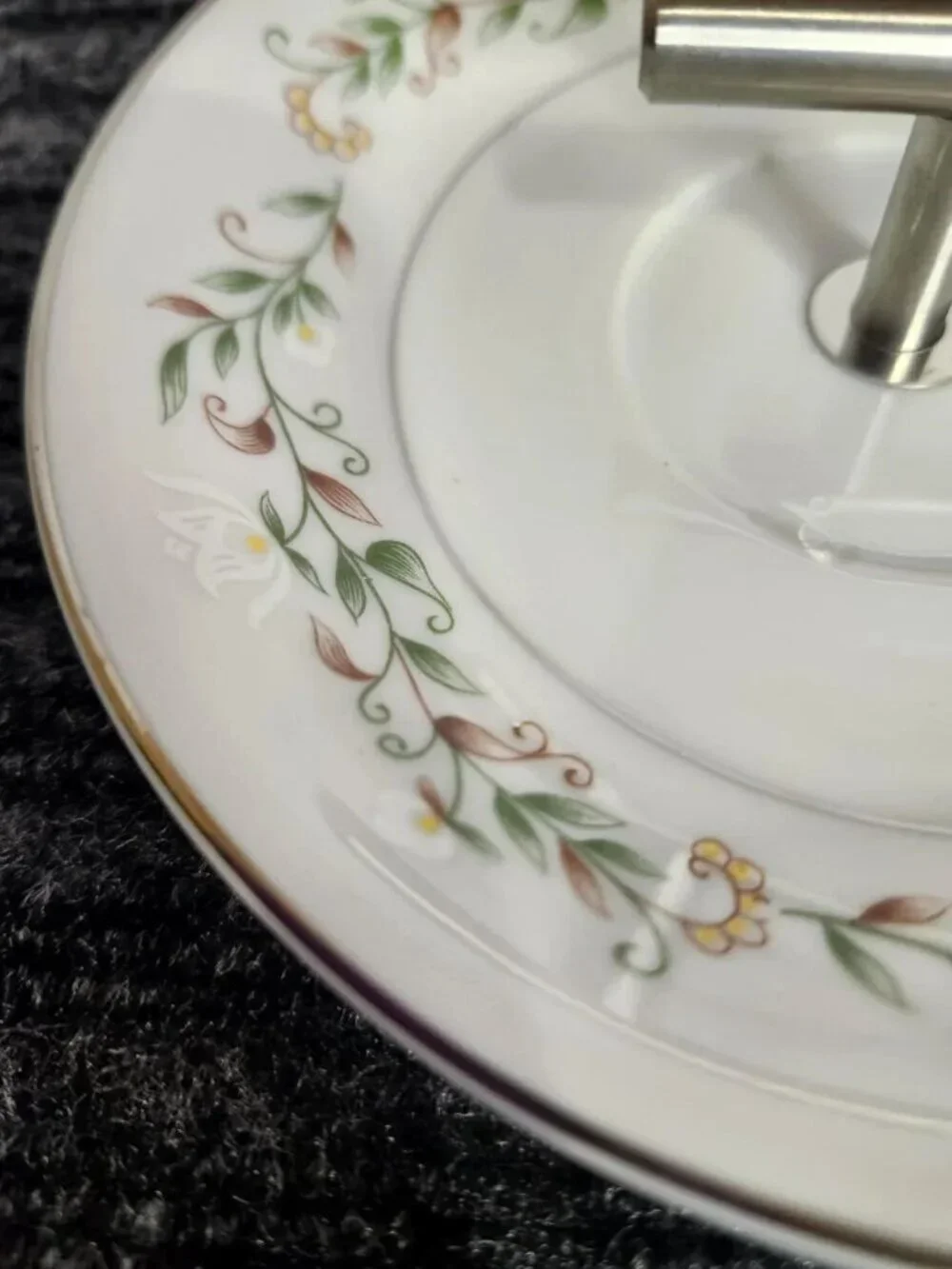 Vintage Brentwood China Ring Dish Cottonwood Floral Saucer Trinket Tray T Bar